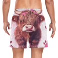 thumbnail image 4 of joogoo Men's Cattle Footprints Swim Trunks with Liner Pocket Beach Shorts Small, 4 of 9
