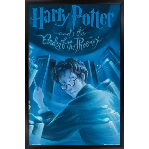 24X36 Harry Potter and the Order of the Phoenix - Book Cover Wall Poster, 24" x 36", Framed