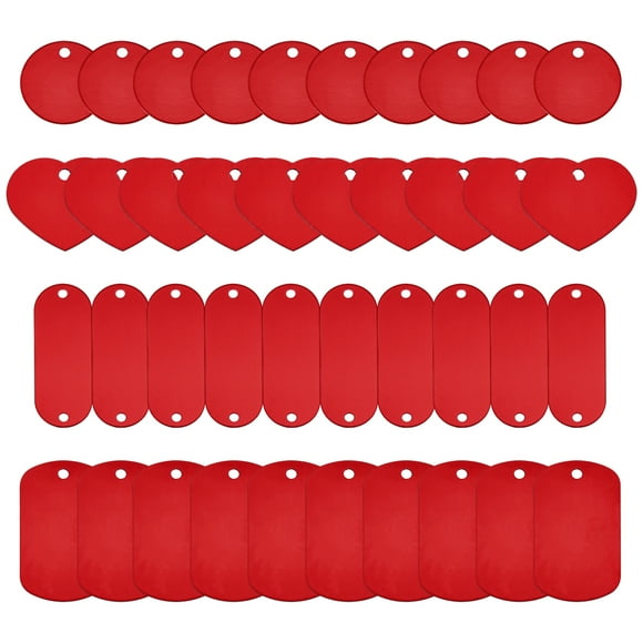 Etiquetas de Grabado de Aluminio Uxcell, Set de 120 Pcs de Blanks Metálicos Grabables por Láser, Rojo