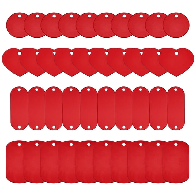 Etiquetas de Grabado de Aluminio Uxcell, Set de 120 Pcs de Blanks Metálicos Grabables por Láser, Rojo