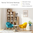thumbnail image 3 of IOTXY Wooden Narrow Corner Bookcase - 59″ Tall 7 Cubes Open Adjustable Bookshelf, White, 3 of 6