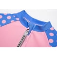 thumbnail image 2 of Traje de baño de una pieza para bebé niña UPF 50+ Protección solar Mangas largas Cremallera Snap Rash Guard (Pink Dot), 2 of 3