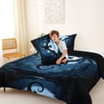 thumbnail image 4 of Metsweet Animal Dragon Full Size Comforter Sets 3-Piece, Gothic Theme Bedding Comforter Set, Blue Black,Black Reversible,1 Comforter and 2 Pillowcases, 4 of 6