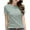 Mint Green, variant on Ahuyic Womens Plus Size Top,Womens Summer Blouse,Womens Solid Color Shoulder Short Sleeved Round Neck Casual Fashion Mint Green S
