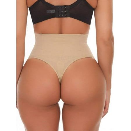 

weefy Women High Waist Seamless Sexy Body Hip Shaping Thong Underwear Panties