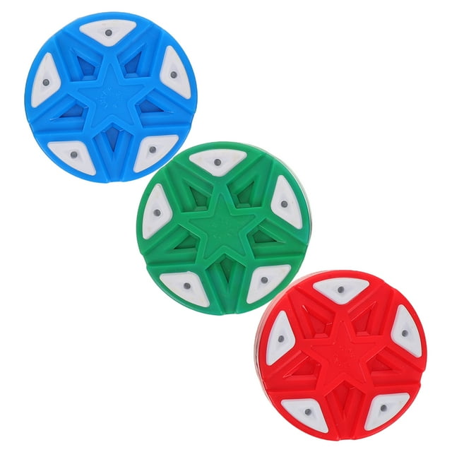 BRIGHTFUFU 3 Pcs Balles de Hockey à Roulettes Rondelles d'Entraînement de Hockey de Rue et d'Intérieur Couleurs Assorties