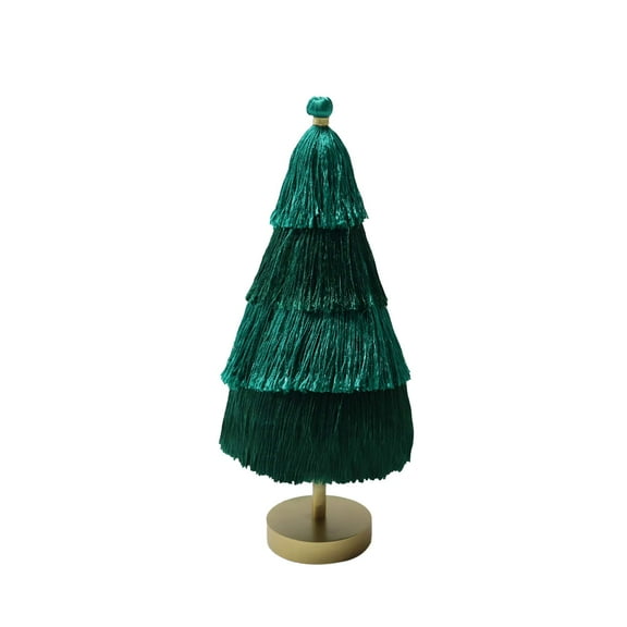 Rope Tassel Christmas Tree Tabletop Decoration, Green, 11", by Holiday Time