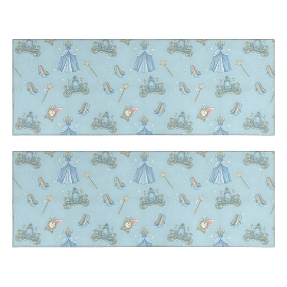 Kitchen Rugs Sets Of 2,Princess Pattern Anti Fatigue Kitchen Mat Rugs Non Slip Washable,Decorative Kitchen Floor Mats for Kitchen,Sink,Laundry,17"X47"