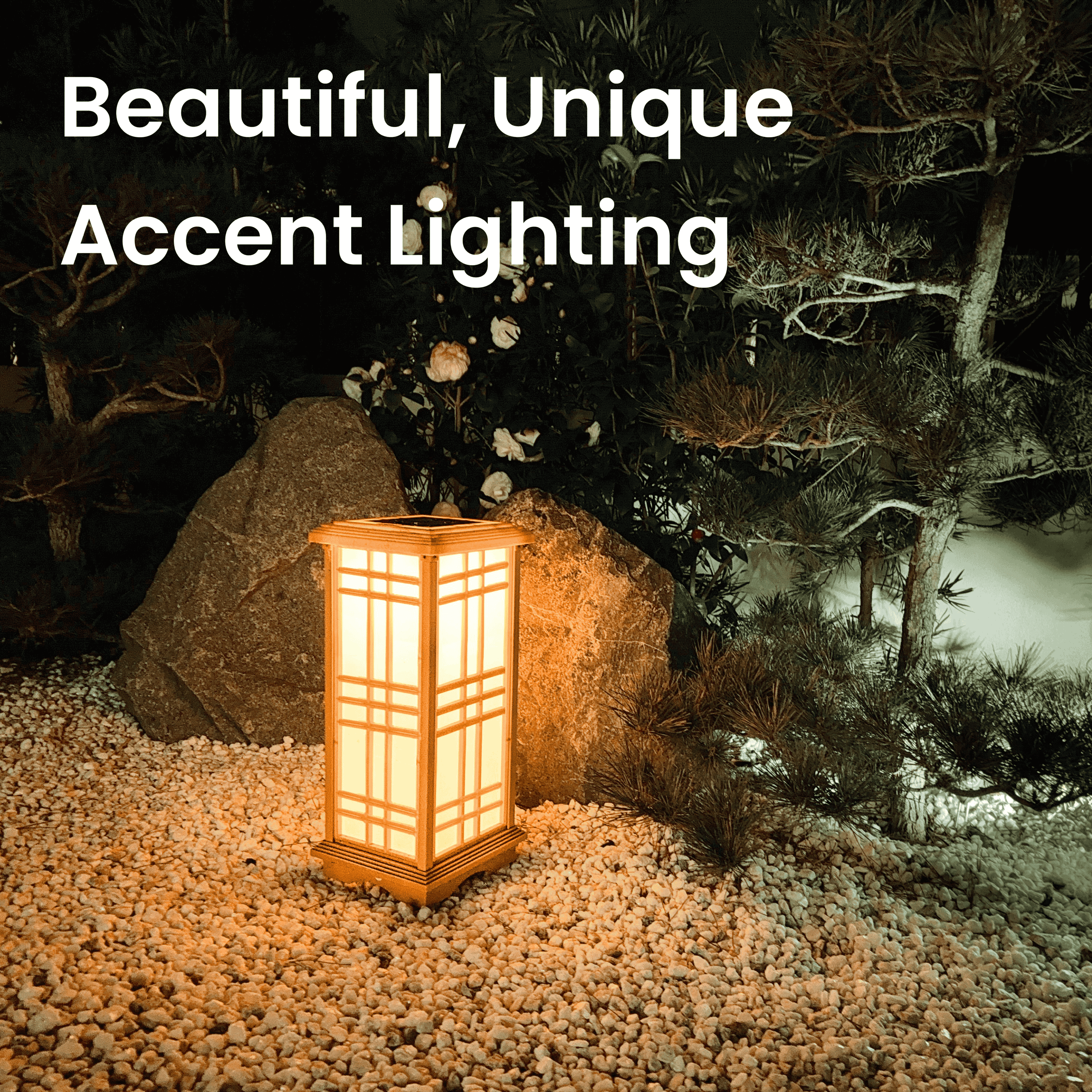 Techko Solar Zen Lantern – Amber or White Light (24.5"high)