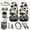 Cow Print Native American Tribal, variant on KUIFORTI Turtle Car Seat Covers & Accessories, Steering Wheel Covers Seatbelt Cushion Rearview Mirror Cover Chapstick Holder Keychain Cup Coasters Car Trash Can 12 Pcs Set