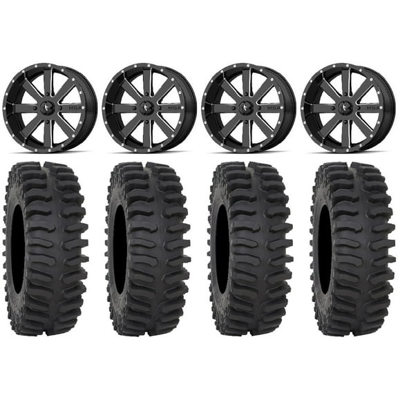 MSA Milled Flash 20" Wheels 33" XT400 Tires Sportsman RZR Ranger