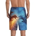 thumbnail image 4 of Lsque Red And Blue Fire Dragon A Mens Sleep Pajama Shorts,Short Pajama Pants, Cotton Ultra-Soft Knit-3X-Large, 4 of 9