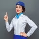 thumbnail image 5 of Gorro de azafata de lana para mujer, ideal para disfraz, cosplay y actuaciones musicales, talla M (azul rey)., 5 of 6