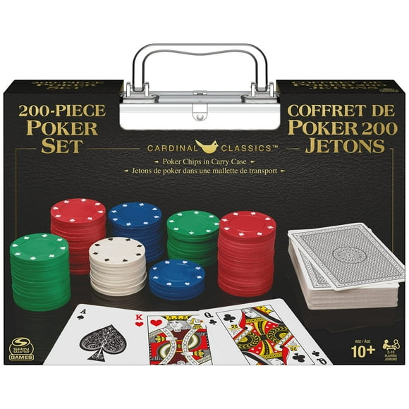 Spin Master Games Professional RRF12 Texas Hold Em Poker Set, Classic Game with 200 Dual-Toned Chips and Cards in an Aluminum Case