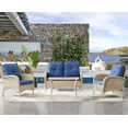 thumbnail image 2 of PARKWELL 4-Piece Outdoor Patio Conversation Furniture Set for Backyard, Deck w/Armchairs,Loveseat,Coffee Table, All-Weather Wicker Sectional Seating Group with Cushions, 2 of 10