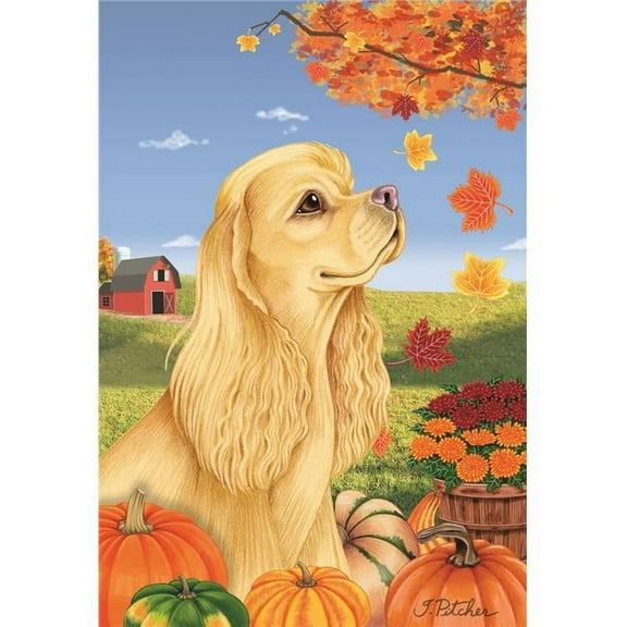 Best of Breed TP670351 Cocker Spaniel Autumn Leaves Garden Flag