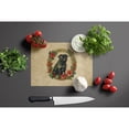 thumbnail image 3 of Pug Christmas Flowers Glass Cutting Board 12 in x 15 in, 3 of 5