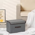 thumbnail image 5 of 10.6x7.9x6.7In Fabric Cube Organizer,Reusable Fabric Decorative Storage Bin for Home,HXRH Portable Storage Basket for Bedroom,Office,1Pack,Gray, 5 of 6