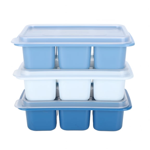 ACDANC Stackable Freezer Trays with Removable Lids,Silicone Base for Easy Ice Release,Suitable for Cold Drinks,Desserts,And Baby Food Storage,Portion Control and Space-Saving Design