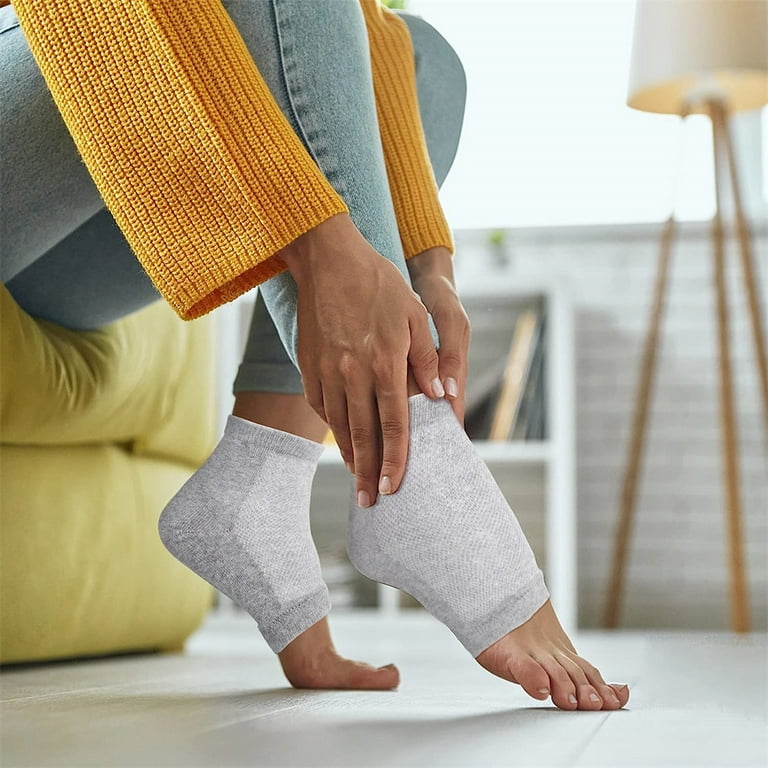 Moisturizing Socks for Cracked Heel Treatment: Heel Socks for Cracked Heel  Repair, Silicone Toeless Socks, Spa Gel Socks for Dry Cracked Feet Women,  Lotion Moisture Pedicure Socks-1 Pair 