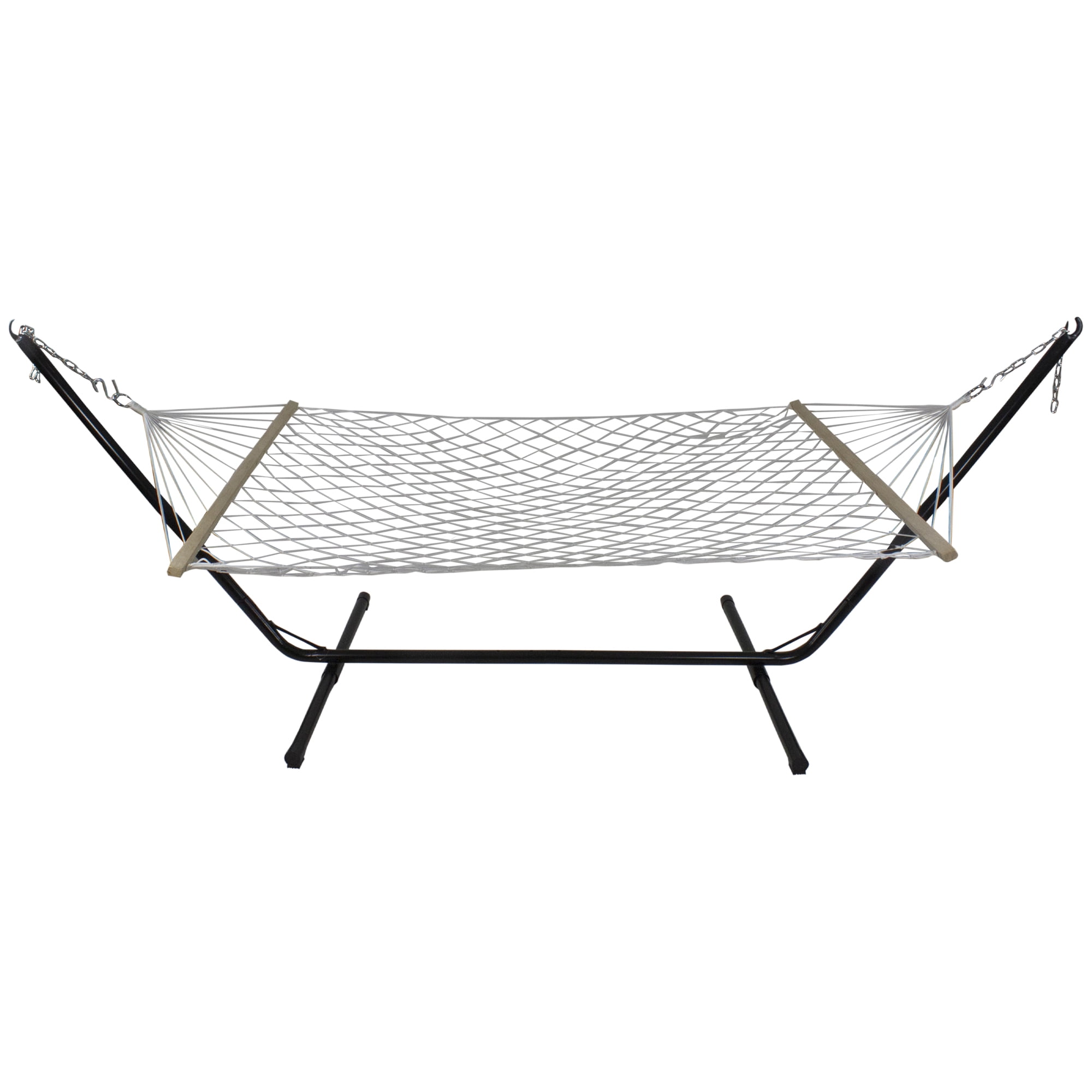 Northlight 55" x 78" Lattice Rope Hammock with Wooden Bar