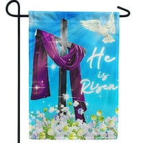 America Forever He is Risen Easter Garden Flag 12.5 x18 inch Double Sided Religious Cross Tullips Flowers Dove Small Spring Holiday Seasonal Easter Day Flags for Outdoor Yard Lawn Decoration