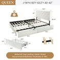 thumbnail image 7 of Sha Cerlin White Queen Leather Platform Bed Frame with 4 Storage Drawers & Adjustable Headboard, Adult, 7 of 7