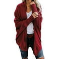 thumbnail image 1 of Cardigan Ouvert sur le devant pour Femmes Pull en Tricot à Manches Chauve-Souris Drapé, 1 of 3