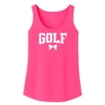 thumbnail image 4 of Golf Tank Top for Women and Teens Cute Trendy Coquette Bow Sleeveless Tee for Golfer Neon Pink Tank Top Medium, 4 of 4