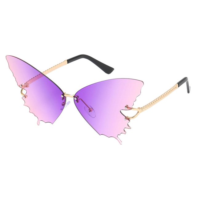 de sol sin montura de mariposa, de sol tamaño de diseñador de lujo para mujer, UV400, de verano par Gradient Macarena gafas de sol grandes con forma de ojo de gato