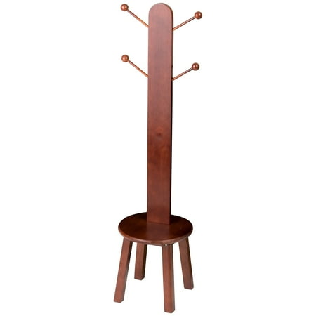 Gift Mark Standing Coat Rack and Stool