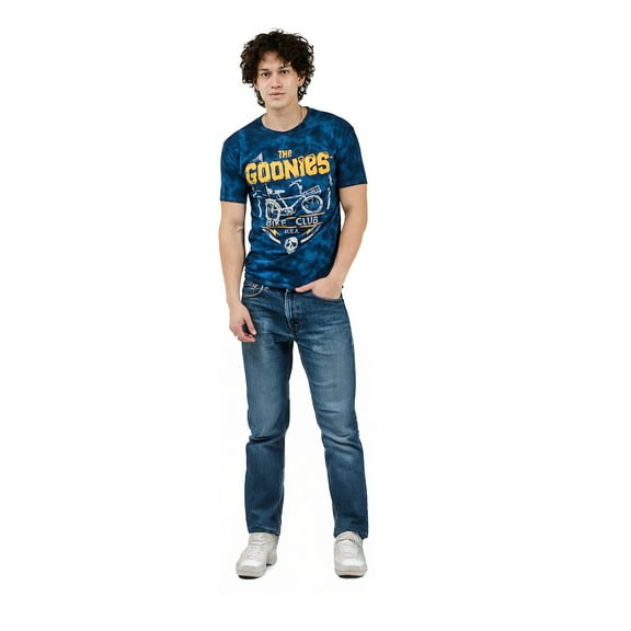 Goonies Bike Club Men's Navy Tie Dye Crew Neck Short Sleeve T-shirt Medium