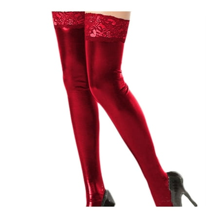 

Honeeladyy Sales Patent Leather Stockings Sexy Over-the-knee Lace Thigh Leather Socks