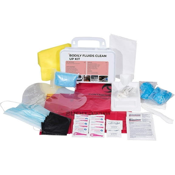 Ever Ready Bodily Fluids Clean Up OSHA Compliant First Aid Kit with Instructions and Wall Mountable Case, 31 Piece
