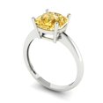 thumbnail image 2 of 2.5 ctw Solitaire Anniversary Ring for Women | Cushion Cut Natural Citrine | Hyperallergenic Solid 18K White Gold, 2 of 5