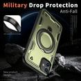 thumbnail image 2 of Rugged Phone Case for Apple iPhone 11, Military Grade Shockproof iPhone 11 Case with Ring Holder, Kickstand, TPU & PC Shell MagSafe Compatible iPhone 11 Cover, Olivegreen, 2 of 5