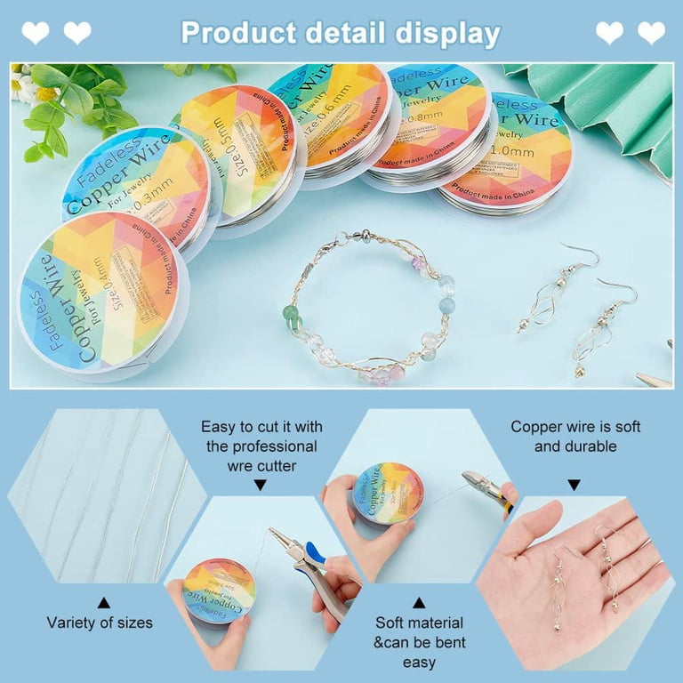 6Roll Jewelry Wire for Jewelry Making feet 28/26/24/22/20/18