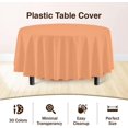 thumbnail image 3 of Exquisite 12-pack Premium Plastic 84-inch Round Tablecloth, Peach, 3 of 5