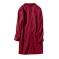 thumbnail image 5 of Men's Mid-Length Wool Trench Coat, Trendy Business Single-Breasted Outerwear, Red, M, 5 of 6