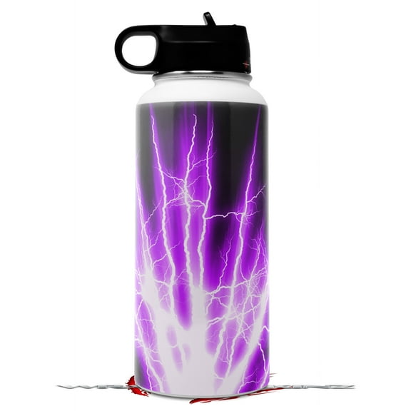 Skin Wrap Decal compatible with Hydro Flask Wide Mouth Bottle 32oz Lightning Purple (BOTTLE NOT INCLUDED)