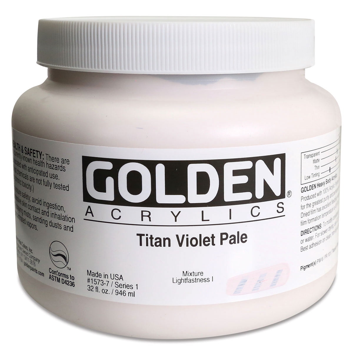Golden Heavy Body Artist Acrylics - Titan Violet Pale, 32 oz