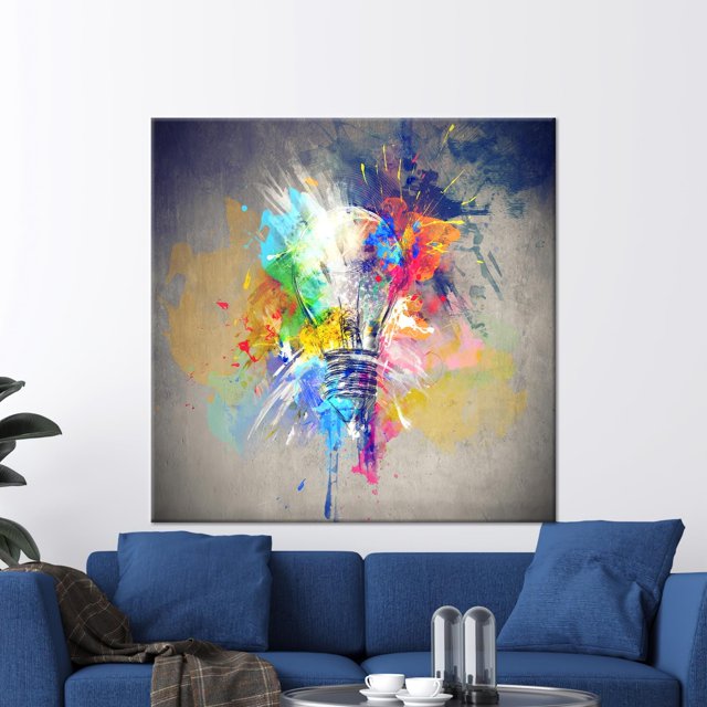 Modern Colorful Canvas Poster For Home And Office Wall Decor Featuring Light Painting Print For Aesthetic Enhancement