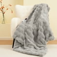 thumbnail image 3 of MARNUR Electric Throw Blanket 50"x60", Faux Fur Heated Throw, 6 Heating Levels, 4 Hours Timer, Grey, 3 of 12