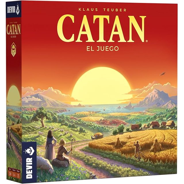 Juego de Mesa Catan – Edición Clásica para 3-4 Jugadores – Estrategia, Comercio y Colonización – Tablero Modular Reconfigurable – Ideal para Noches de Juegos