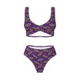 thumbnail image 4 of Rocae Carnival Masks and Beads for Bikini Set for Women Two Piece Sexy High Swimsuits Split Crossover Bikini, 4 of 9
