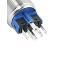 thumbnail image 2 of Interruptor de botón pulsador momentáneo de acero inoxidable de 22 mm con LED indicativo rojo DC 24V DPST 1NO 1NC 6 pines, 2 of 2