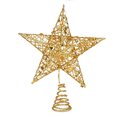 thumbnail image 1 of Estrella superior del árbol decoración de hierro forjado estrella de cinco puntas lentejuelas tridimensional estrella de cinco puntas suministros de decoración navideña 15 CM [dorado], 1 of 10