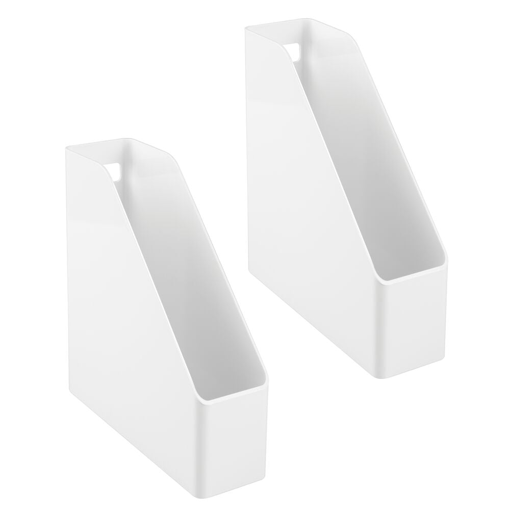 mDesign Plastic Sturdy File Folder Bin Storage Organizer Vertical