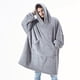 thumbnail image 3 of Suéter con capucha de invierno para mujer, manta polar de gran tamaño con mangas, Bolsillo grande, Sudadera con capucha cálida y gruesa, bata de TV, envío directo, 3 of 3