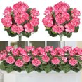 thumbnail image 2 of Morttic 4Pcs Artificial Flowers 14 Inch Vibrant Artificial Geraniums for Outdoors Fade-Resistant Realistic Silk Flowers for Wedding Home Party Decor, Pink Artificial Geraniums, 2 of 7